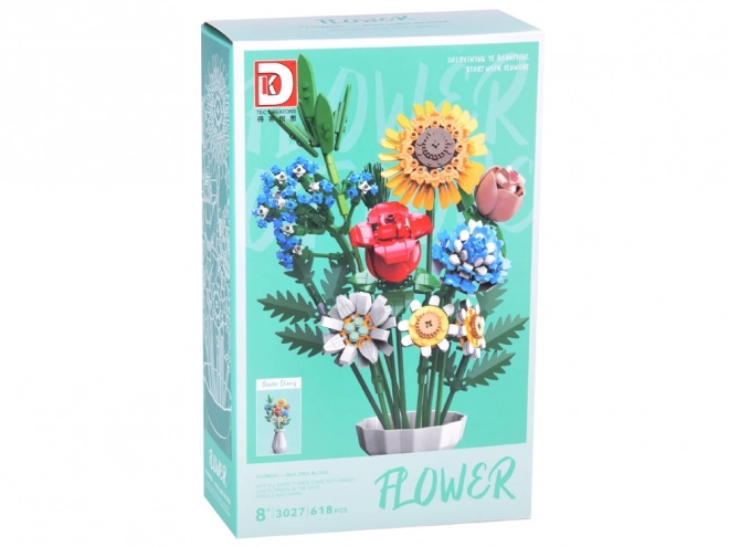 Kit de construction technique Fleurs des champs avec vase 618 pièces