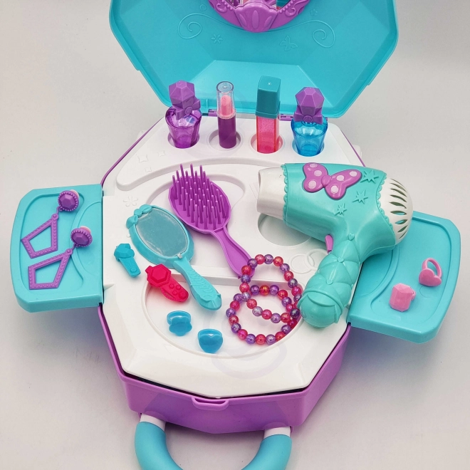 Coiffeuse pour filles 2 en 1 Beau salon WOOPIE dans une valise