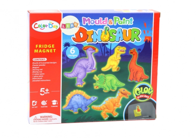 Kit créatif DIY Magnets en plâtre Dinosaures