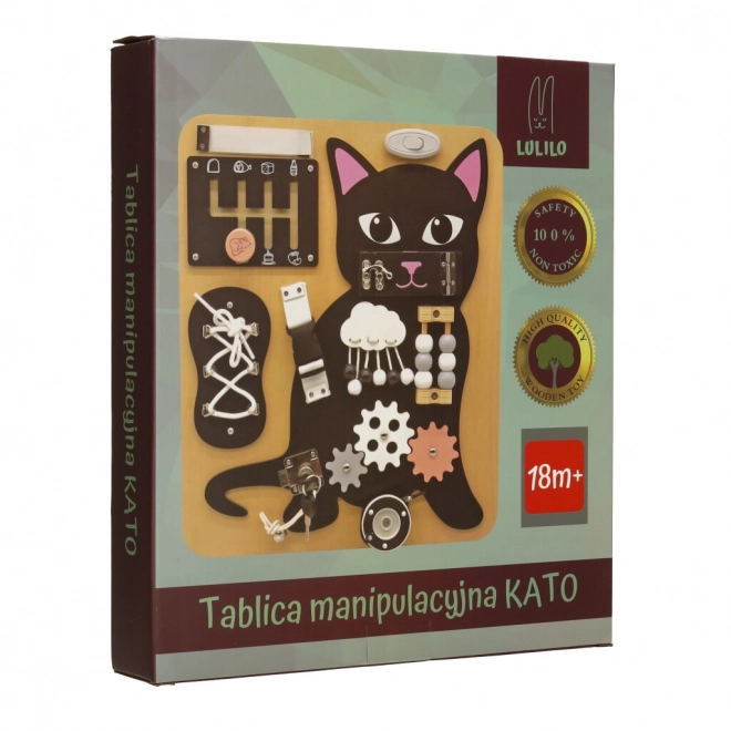 Planche sensorielle en bois Chat