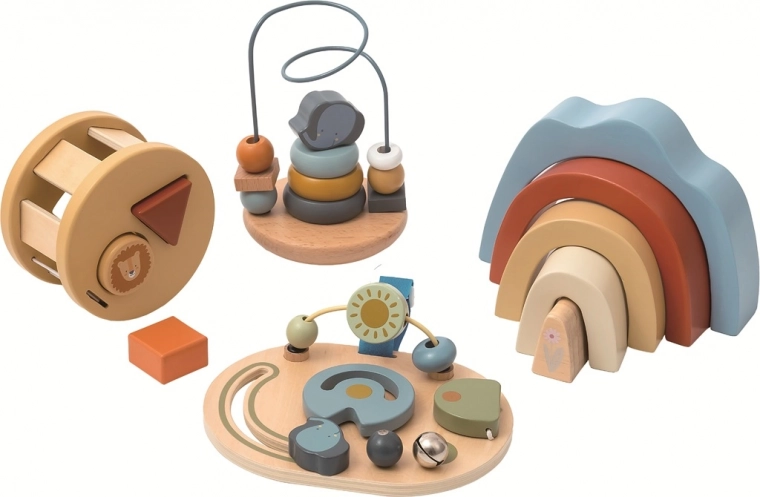 set de jeu montessori en bois 4‑en‑1 pour tout‑petits