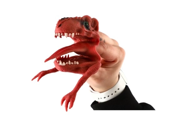 Marionnette dinosaure 6x8cm silicone 3 couleurs