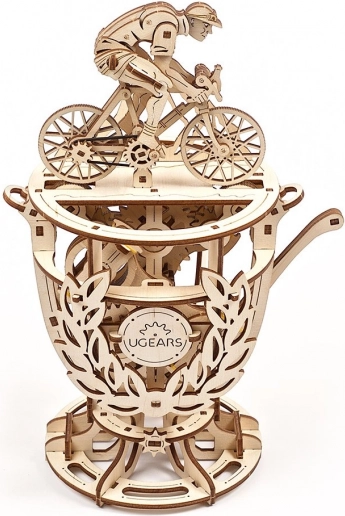 Cycliste mécanique mobile sur trophée