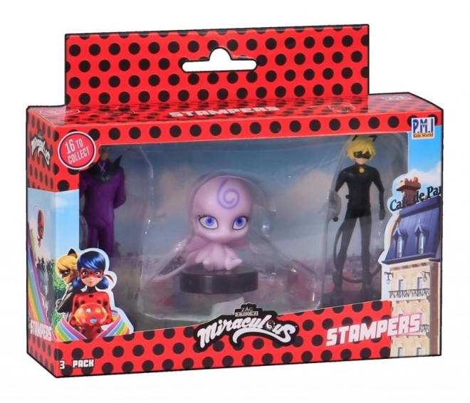 Miraculous : Coccinelle et Chat Noir - tampons 3 pcs figurine Ast.
