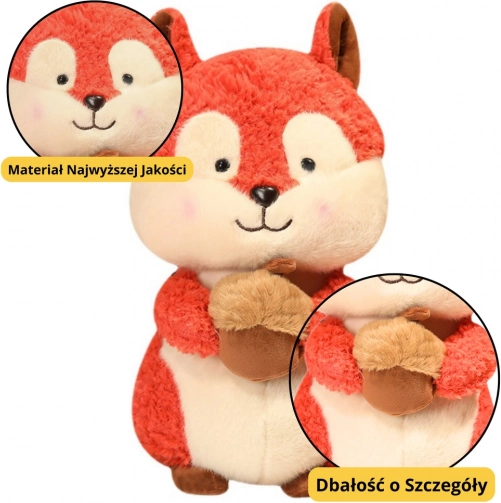 Écureuil en peluche avec noisette 25 cm