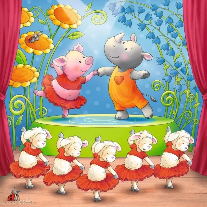 Puzzle Ravensburger animaux sur scène 3x49 pièces