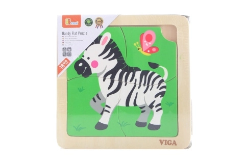 Puzzle en bois 4 pièces - zèbre