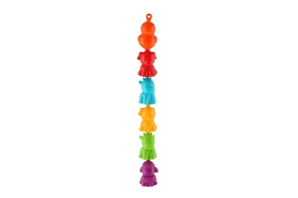 Animaux en plastique de la ferme domestique à assembler en chaîne 12pcs 8cm dans boîte plastique 10x18cm 12m+