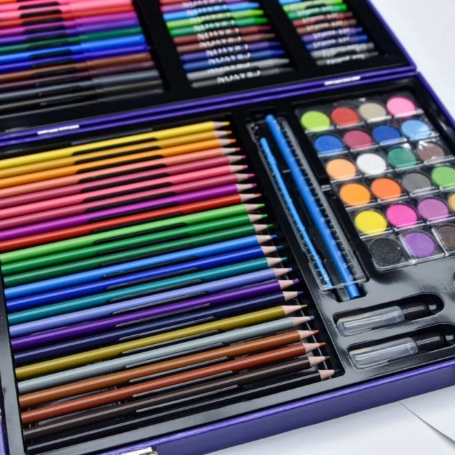 Set artistique avec valise licorne rose 128 pièces