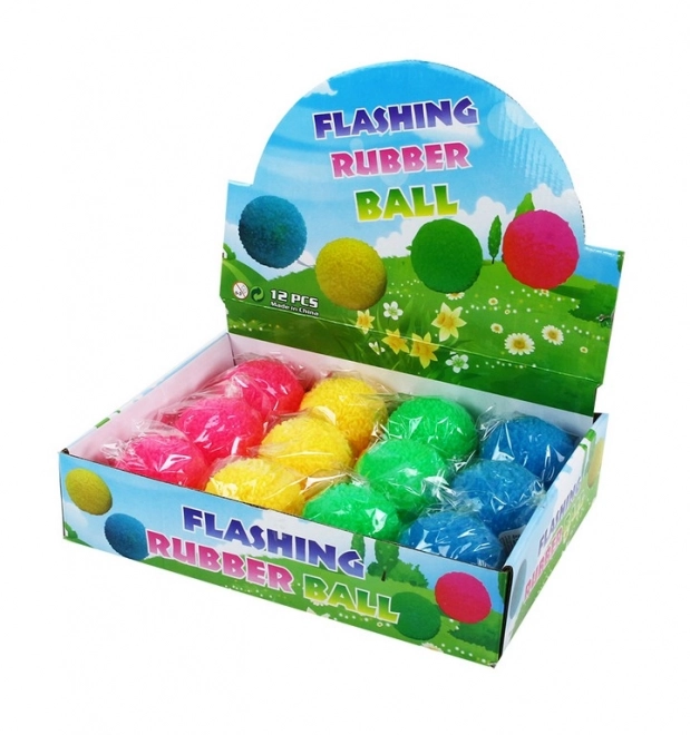 Balle rebondissante colorée avec lumière 6,5 cm
