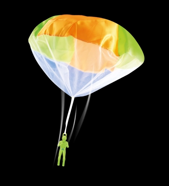 Parachutiste lumineux avec parachute 12cm
