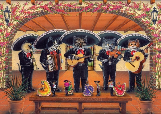Art Puzzle groupe de flamenco félin 500 pièces