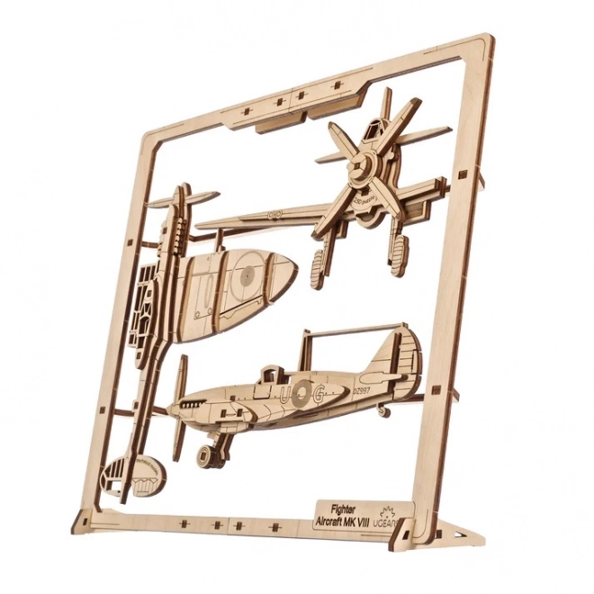 Ugears puzzle mécanique en bois Avion de chasse
