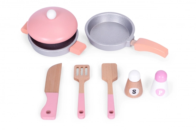 Cuisine enfant rose avec 8 accessoires ECOTOYS
