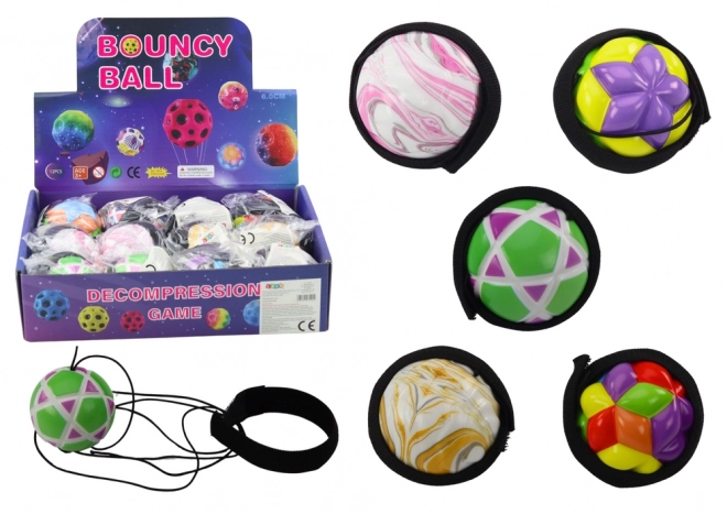 Balle à frapper élastique Bande colorée 6 cm
