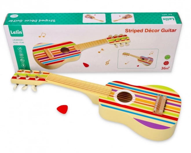 Guitare en bois à six cordes arc-en-ciel