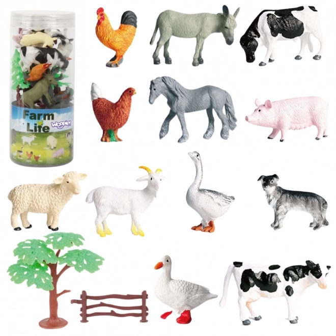 Woopie ensemble de figures d’animaux de la ferme 14 pièces
