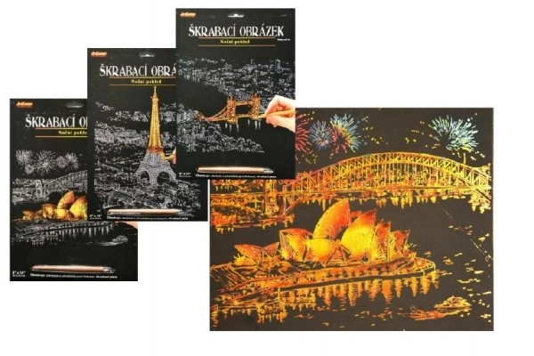 Tableau à gratter vue nocturne