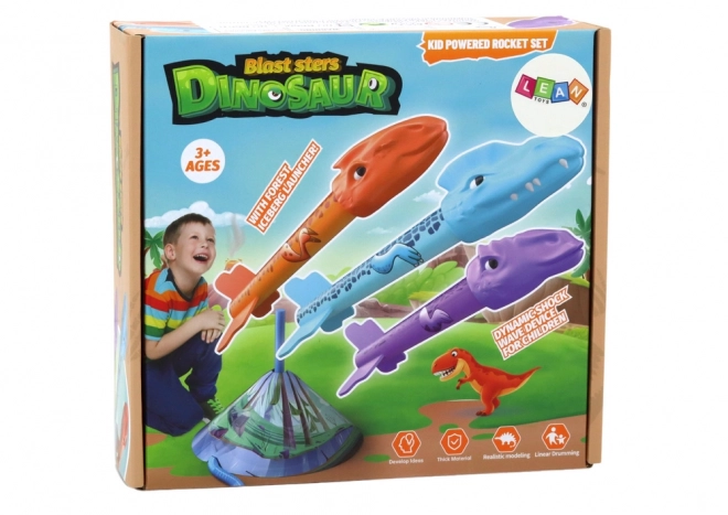 Jeu de Lancement de Fusée Dinosaure Forêt Pompe Colorée