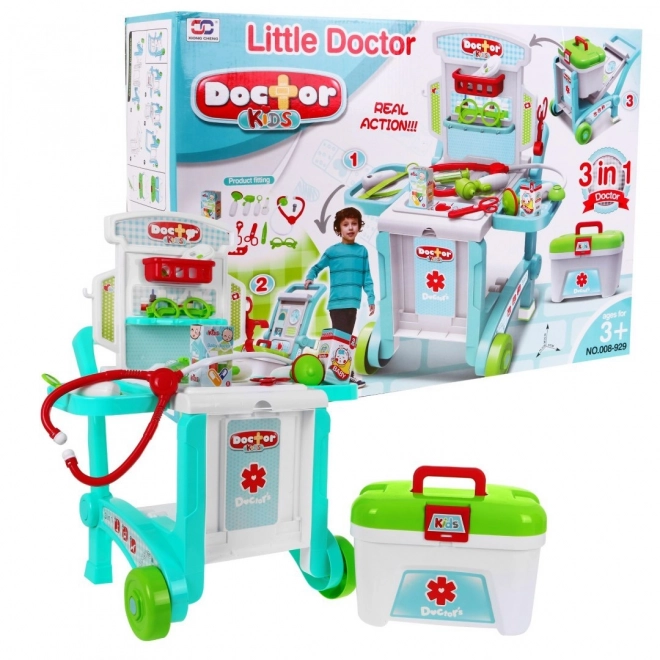 Cabinet médical portable pour enfants 3+ Valise + table + 2 types de chariots + accessoires