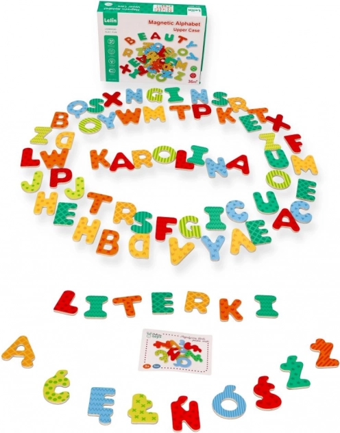 Lettres magnétiques en bois avec caractères polonais