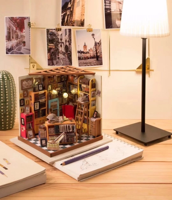 Samova studovna - Bibliothèque DIY Miniature Maison de Poupées