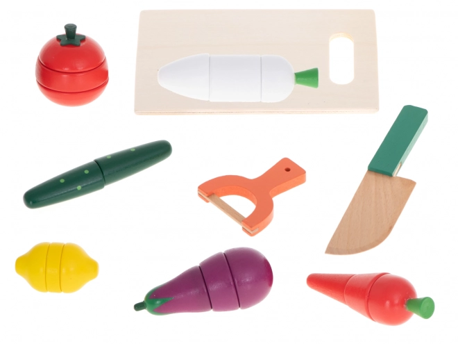 Légumes magnétiques à découper en bois