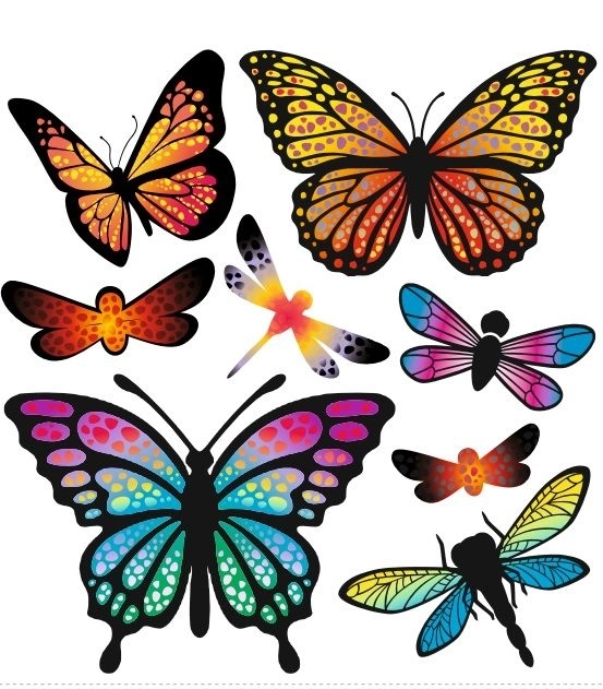 Patchs thermocollants papillons arc-en-ciel