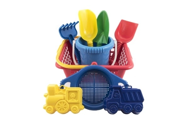 Ensemble panier - 2 moules à gâteau râteau pelle tamis seau panier d'achat plastique 12m+