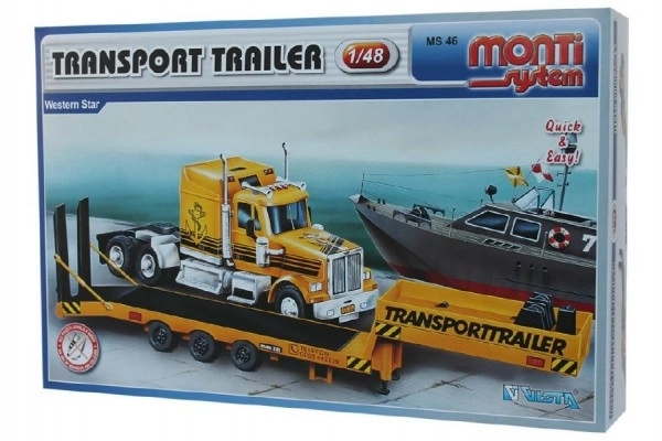 Jeu de construction Monti System MS 46 Remorque de Transport Western Star 1:48 en boîte 32x20,5x7,5cm