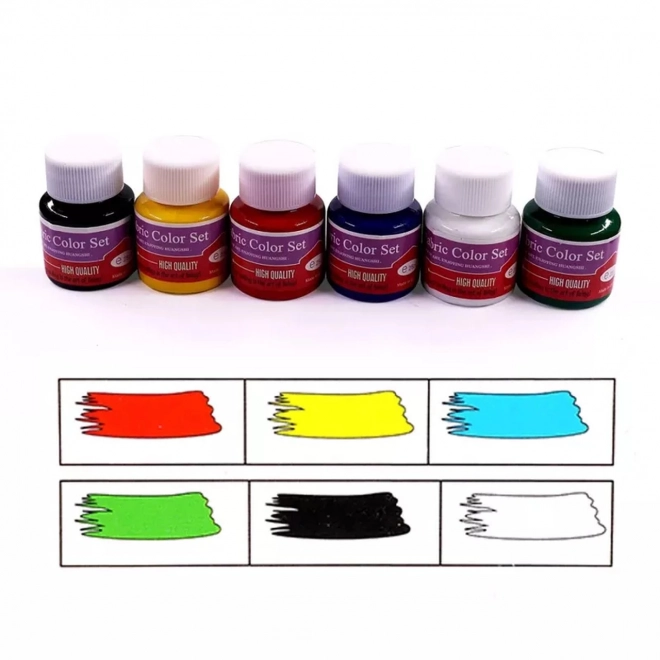 Ensemble de peintures pour textile 6 couleurs avec accessoires