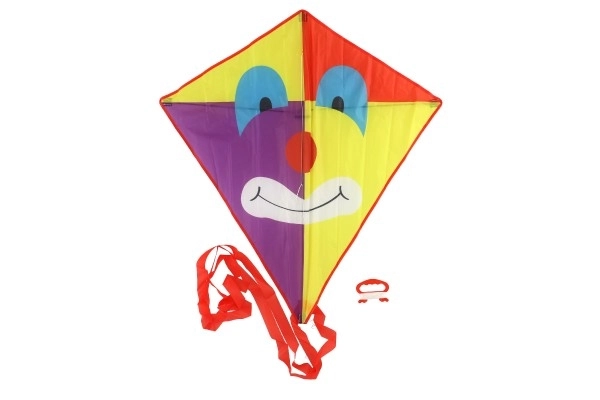 Cerf-volant clown volant nylon 78x88cm dans un sac en tissu 11x90x2cm