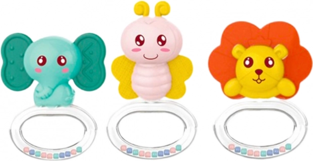 Ensemble de hochets et jouets pour bébé Animaux 6 pcs