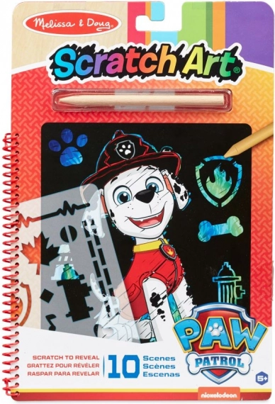 Melissa & Doug PAW PATROL art à gratter – Marshall, bloc créatif