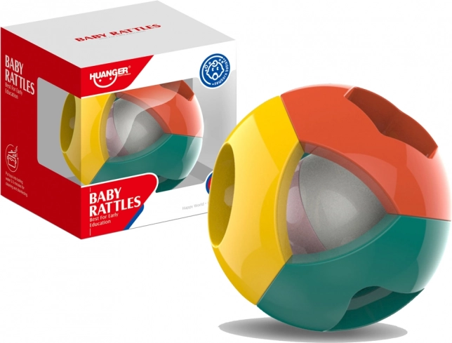 Balle hochet colorée avec formes géométriques pour bébés