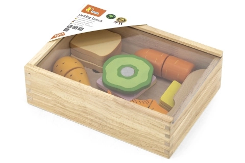 Repas en bois à découper