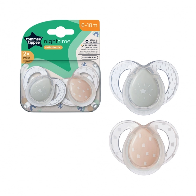 Tétine en silicone Night 6-18m, 2pcs