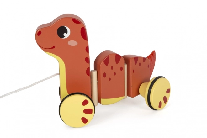 Petite patte Jouet à tirer en bois Dino