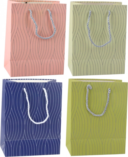 Sac cadeau en papier avec motif ondulé 23 x 18 x 10,5 cm