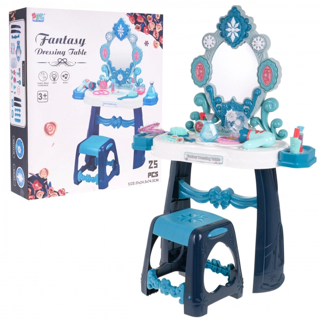 Coiffeuse interactive pour enfants avec éclairage et accessoires