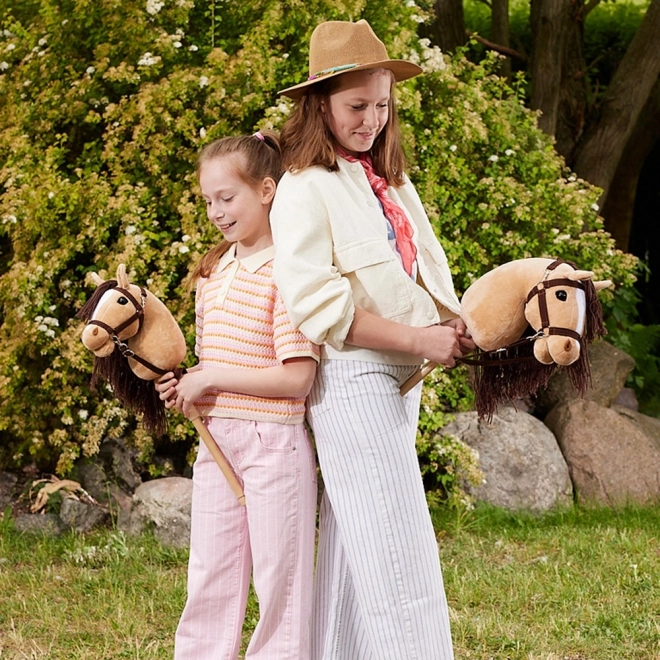 HOPPIHORSE cheval sur bâton hobby horse taille A3 beige