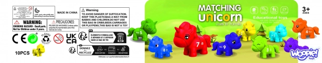 Ensemble Montessori pour l'apprentissage des chiffres et des couleurs Licornes