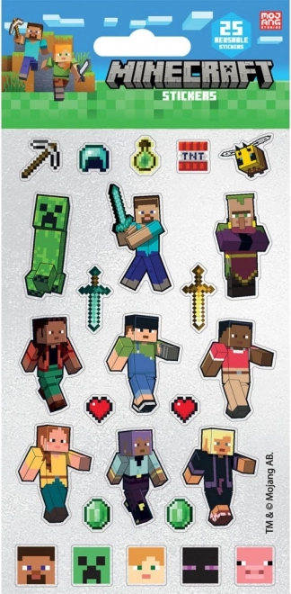 Autocollants réutilisables scintillants Minecraft