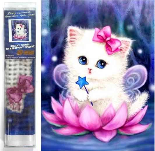 Peinture diamant Fée des chats 30 × 40 cm