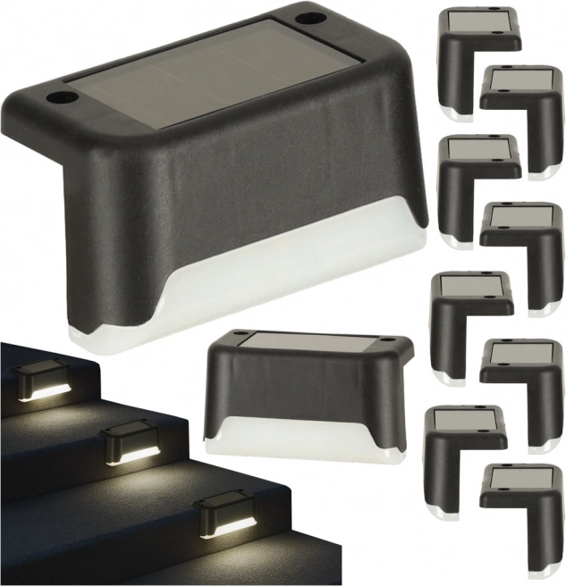 Lumière LED solaire pour escalier extérieur 8 pièces