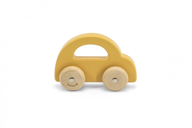 Voiturette en bois-jaune
