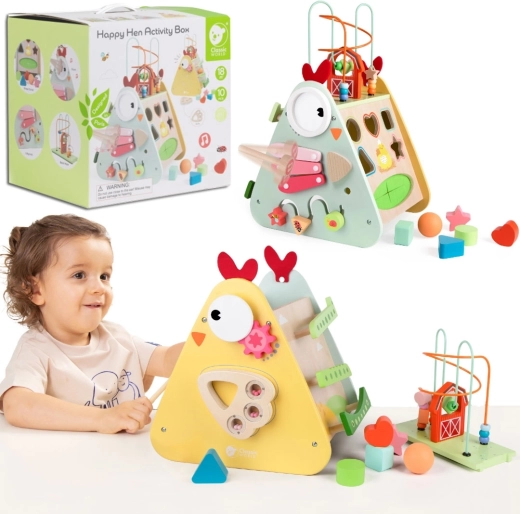 Cube Montessori en bois 10-en-1 CLASSIC WORLD ferme joyeuse XXL
