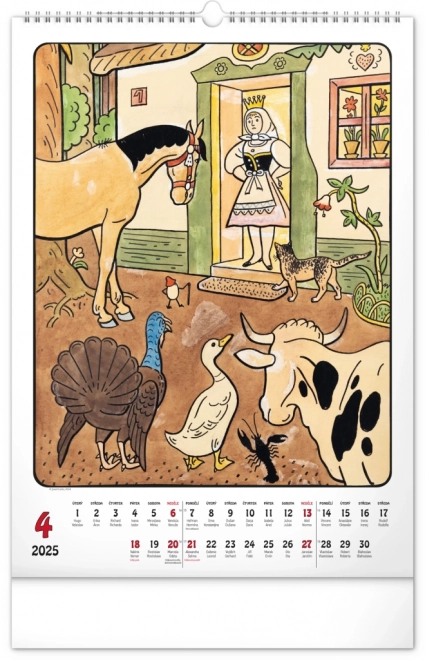Calendrier mural Josef Lada 2025, 33 × 46 cm