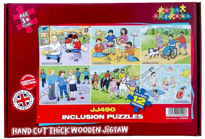 Puzzle en bois de 72 pièces avec motifs inclusifs