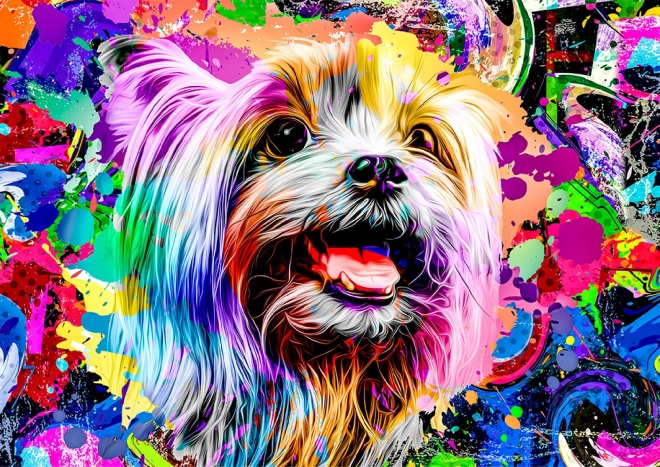 Puzzle en bois Pop Art Terrier Yorkshire de Wooden City